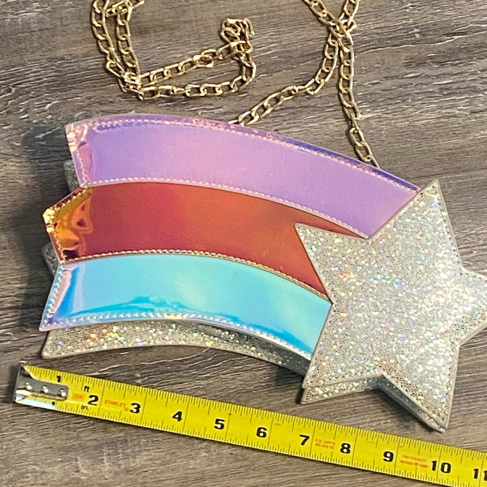 EUC Glitter Shooting Star Holographic Crossbody Purse